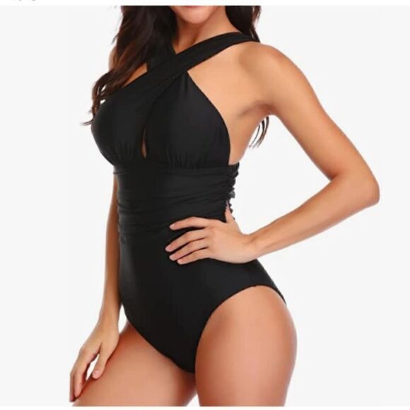 YOU DI AN
One Piece Swimsuit Tummy Control Bathing Suit  Crisscross - Picture 8 of 9